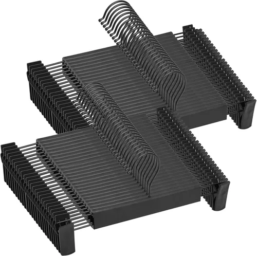 NORTHERN BROTHERS Perchas para pantalones, color negro, paquete de 50 con clips para pantalones, faldas y pantalones cortos, perchas de plástico a