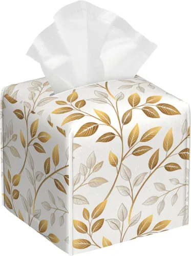 Miniatura 12 de Caja de pañuelos con diseño floral de amapola marrón con acuarela, diseño de flores abstractas de cuero, soporte decorativo para caja de papel