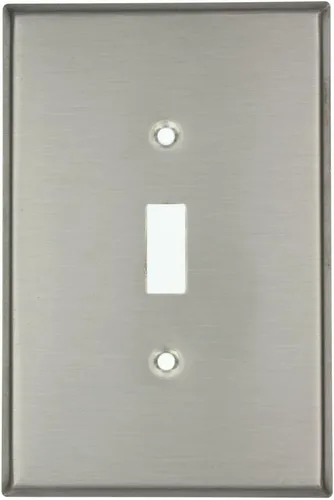 Miniatura 3 de Leviton Placa de pared con interruptor de palanca de 1 banda, de gran tamaño, acero inoxidable no magnético, 84101-40
