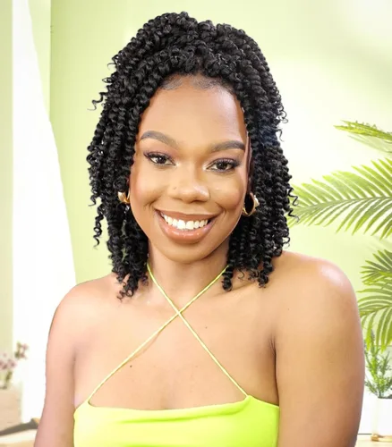 Pelo de ganchillo Passion Twist de 10 pulgadas, 8 paquetes, cabello Passion Twist pre-trenzado, cabello de ganchillo Passion Twist para mujeres 1b