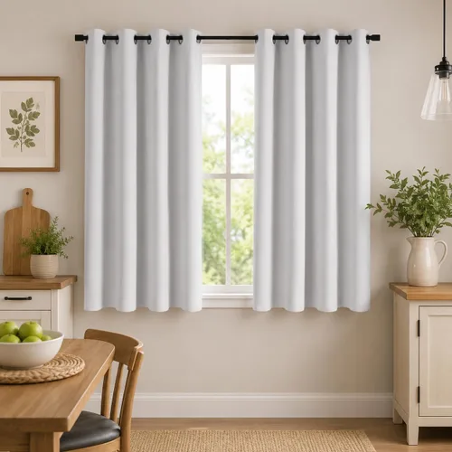 Miniatura 13 de Aquazolax Cortinas opacas de 45 pulgadas de largo, juego de 2 paneles para guardería, cortinas de tratamiento de ventanas con aislamiento térmico