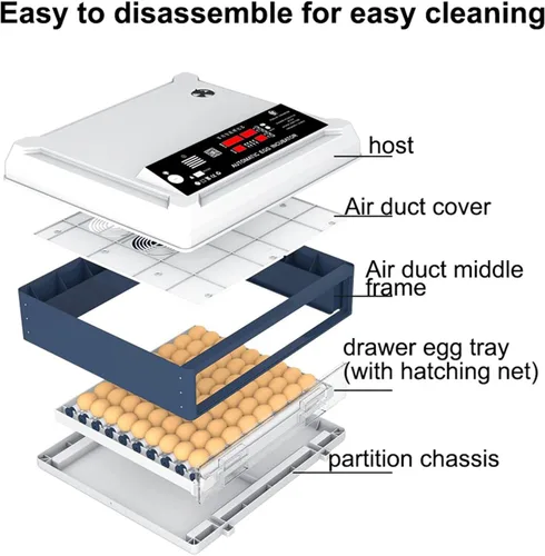 Miniatura 6 de Fully Automatic Farm Incubator,Poultry Hatcher Automatic Turner Incubator,Intelligent Control Temperature,for Hatching Eggs Farm Breeding Hatching