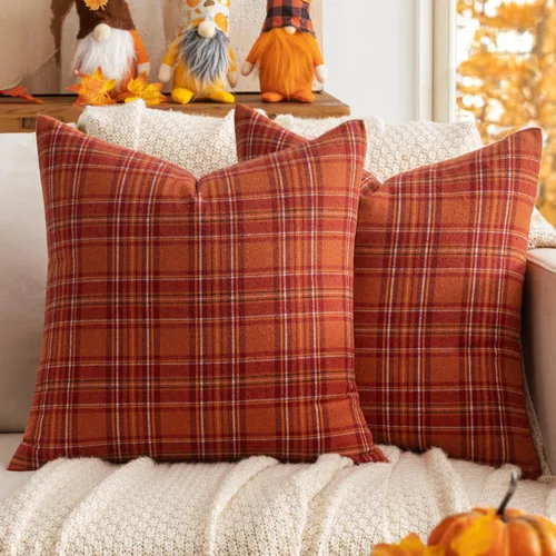 Miniatura 19 de MIULEE Juego de 2 fundas de almohada de tartán escocés de otoño, clásicas, decorativas, para exteriores, decoración de Halloween, Acción de Gracias
