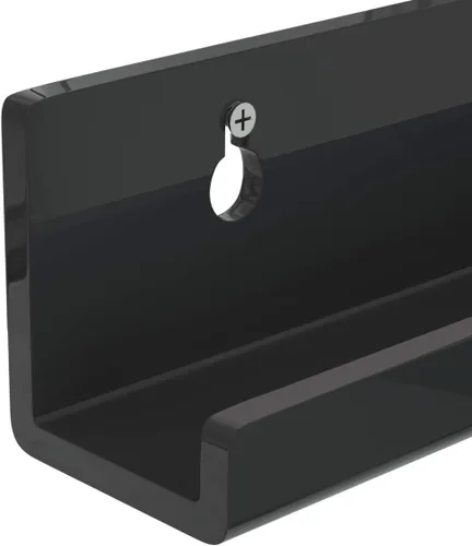 Miniatura 2 de NIUBEE Soporte de pared de acrílico para discos de vinilo (montaje perforado, negro)