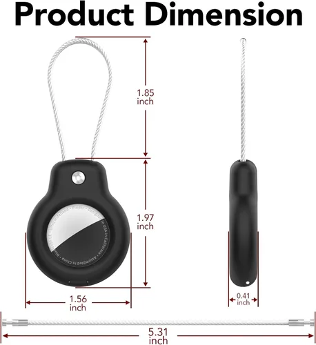 Miniatura 8 de SPGUARD Funda para AirTag con llavero, paquete de 4 unidades para Apple Air Tag con bloqueo de cable de alambre, llavero, accesorios