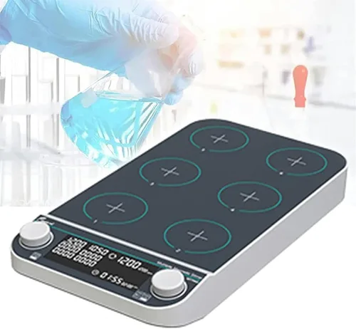 Miniatura 8 de Multi-Position Magnetic Stirrer, Laboratory Magnetic Mixer, Synchronizable & Asynchronous Run, Strong Magnetic Force, Rotating Speed/Timing(Mms4)