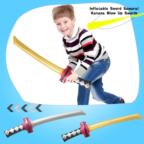 Miniatura 4 de Paquete de 24 espadas inflables ninja inflables, espadas Samurái, Katana inflable, para niñas y niños, temática de cumpleaños, recuerdos de fiesta