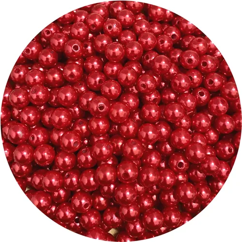 Miniatura 22 de 400 cuentas de perlas de satén de 0.315 pulgadas (0.315 in) redondas sueltas de plástico para hacer joyas, aretes, pulseras, collares, llaveros