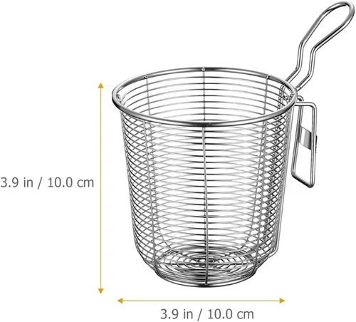 Miniatura 2 de BESTonZON Cuchara ranurada de acero inoxidable para fideos, colador de olla caliente de 5.6 pulgadas con asa para cocinar pasta, ramen y cocina