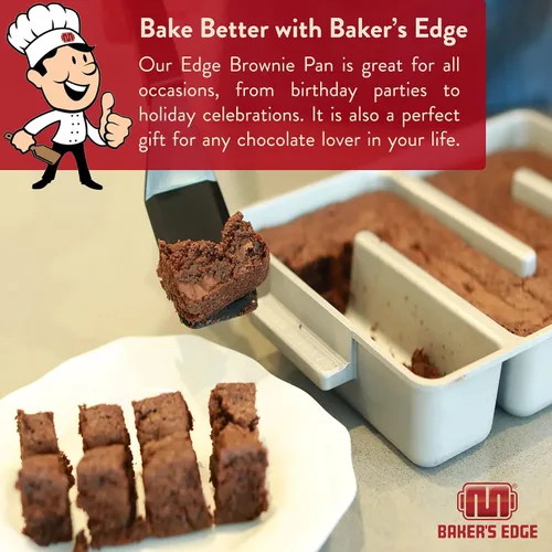 Miniatura 7 de Molde Baker's Edge para brownie – El Original – revestimiento antiadherente duradero, estructura de aluminio fundido de calibre pesado, 9 x 12