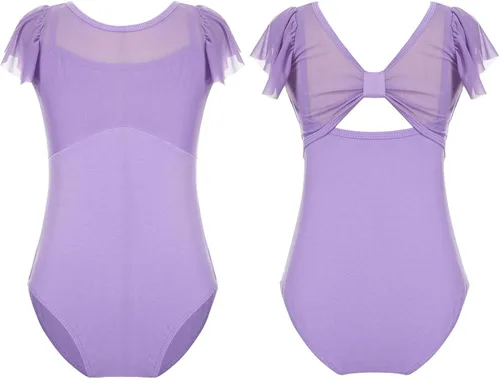 Miniatura 27 de JEATHA Leotardos de ballet para niñas, camisetas de baile, bailarina, encaje floral, con botones, entrepierna