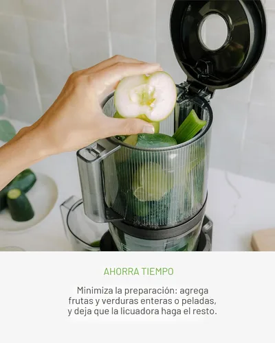 Miniatura 5 de Nama J2 Exprimidor de prensa en frío – Autoalimentación para funcionamiento manos libres con tolva de boca ancha para carga de recetas enteras, Negro