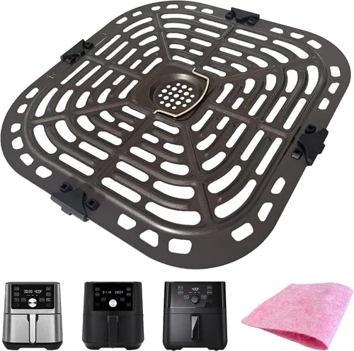 Miniatura 10 de Bandeja de freidora de aire de 2 cuartos para freidora de aire instantáneas Vortex, revestimiento antiadherente de doble capa mejorada, freidora