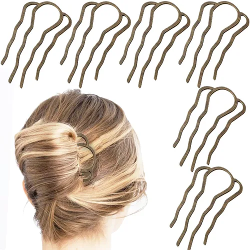 Miniatura 9 de 6 peines laterales de metal para el cabello, pinzas para el cabello, pinzas para el cabello, para moño, forma de U para peinado vintage, accesorios