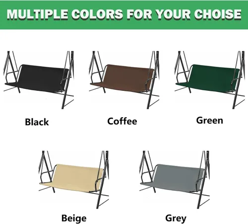 Miniatura 6 de Funda de repuesto para asiento de columpio para patio al aire libre de 2/3 plazas, 600D gruesa Oxford para columpio, funda de repuesto para sillas