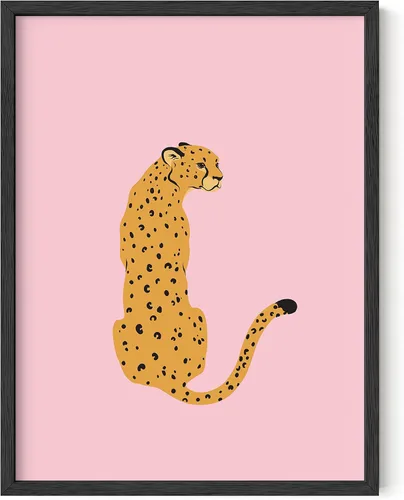 Haus & Hues - Póster rosa con impresión de guepardo para decoración de pared de habitación, decoración artística para pared, sin marco, diseño de