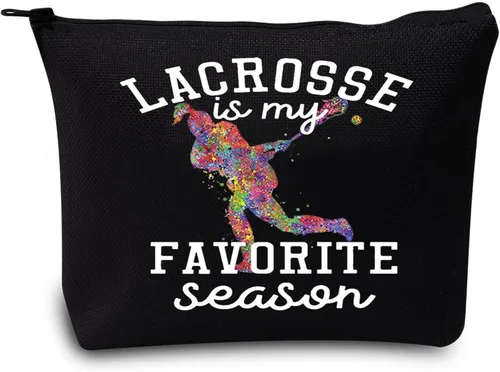 Miniatura 7 de LEVLO Lacrosse Girl Cosmético Maquillaje Bolsa Regalo Para Lacrosse Jugador Lacrosse Es Mi Temporada Favorita Maquillaje Cremallera Bolsa Bolsa Para