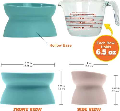 Miniatura 2 de Kitty City Cuencos elevados para gatos (juego de 2), platos elevados para alimentos y agua para gatos, diseño moderno de pedestal, aptos para Pastel