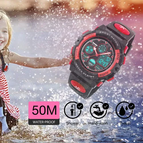 Miniatura 3 de cofuo Kids Digital Sport Watch, Boys Girls Waterproof Sports Outdoor Watches Children Casual Electronic Analog Quartz Wrist Watches with Alarm