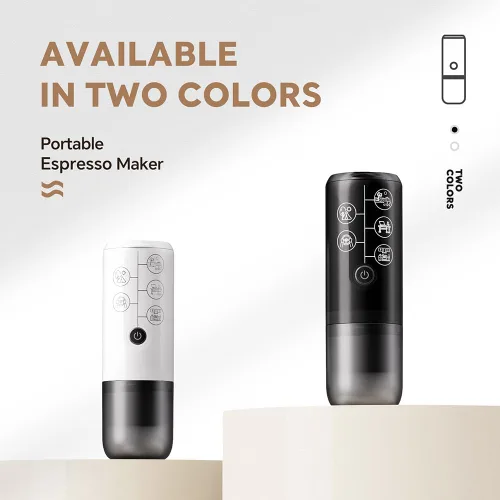 Miniatura 9 de Máquina de café espresso portátil 3 en 1 sin función de calefacción, cafetera eléctrica de carga tipo C, mini cafetera de 17 bar para N Negro