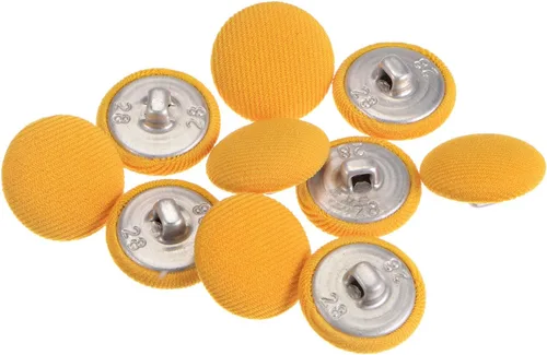 Miniatura 66 de HARFINGTON 10 botones de tela de 24L cubiertos de tela de 0.59 pulgadas, vástago de metal, botones de costura redondos para trajes, blusas de Azul