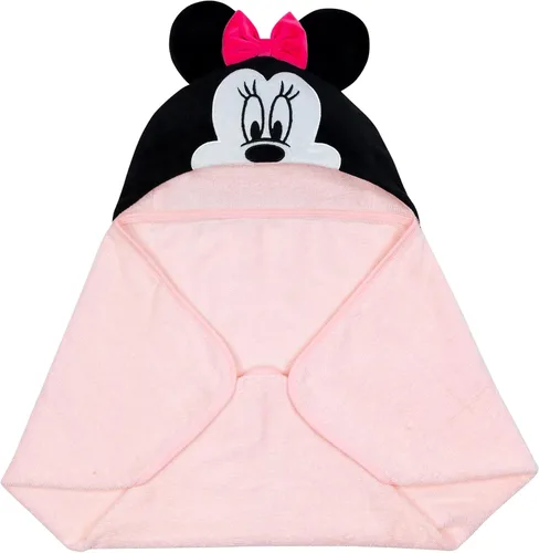 Miniatura 4 de Lambs & Ivy Toalla de baño con capucha para bebé Minnie Mouse de Disney, de algodón rosa