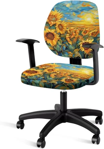 Miniatura 7 de Funda para silla de oficina, con temática de playa, funda elástica para silla de oficina, funda elástica de 2 piezas, funda para silla