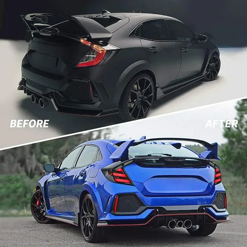 Miniatura 5 de HCmotion Luces traseras LED ensambladas para Honda Civic 10Th Gen Tipo R Hatchback FK7 FK8 2016-2021 Lámpara trasera con señal secuencial, LED DRL