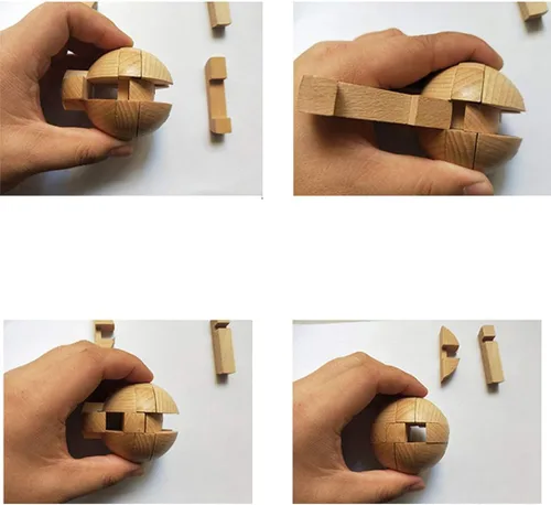 Miniatura 5 de Rompecabezas de madera hecho a mano con bola mágica, juego de inteligencia, rompecabezas de esfera para adultos