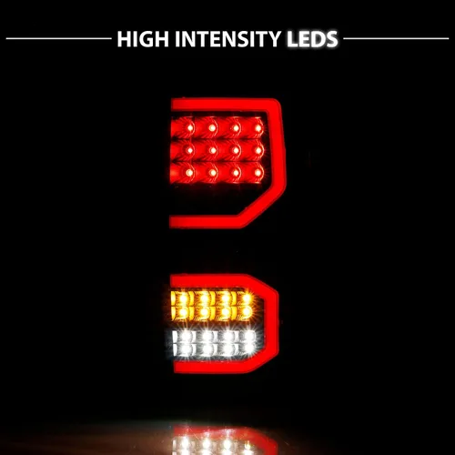 Miniatura 7 de AmeriLite Para Toyota Tundra Pickup 2007-2013 Negro oscuro [LED completo] Tubo de doble tipo C de repuesto luces traseras lámpara de freno