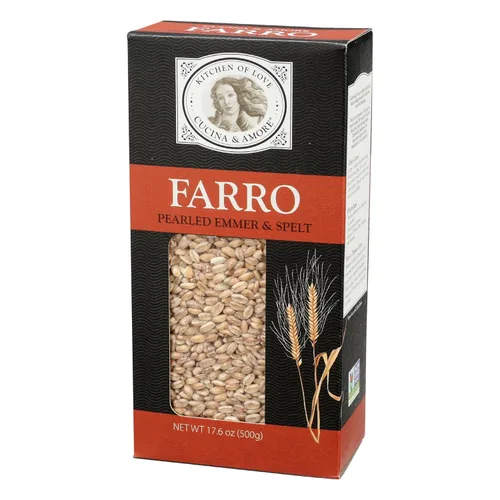 Miniatura 8 de Cucina & Amore Pearled Farro from Italy 17.6 oz Pack of 8 Non-GMO, Whole Grain, High in Fiber, Vegan, Kosher Perfect for Soups, Salads, and More