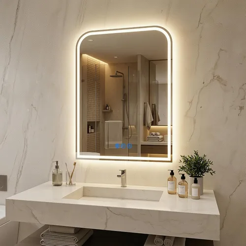 Miniatura 21 de Antok Espejo LED de baño, espejo LED con luces para baño, espejos de tocador iluminados para pared, antivaho, regulable, vidrio templado, función