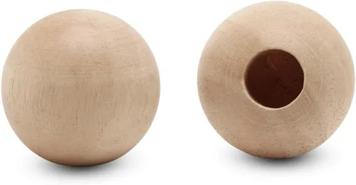 Miniatura 22 de Perlas de madera grandes para manualidades - Paquete de 12 perlas de 32 mm con agujero de 1-1/4 x 3/8 pulgadas, perlas de madera grandes con Paquete