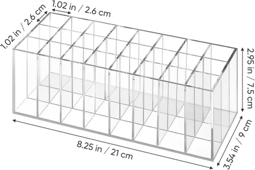 Miniatura 4 de Organizador de lápiz labial, soporte grueso de acrílico transparente de 24 ranuras para tocador, organizador de maquillaje para brillo de labios
