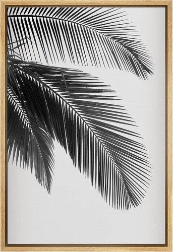 Miniatura 37 de SIGNFORD - Lienzo enmarcado para pared, arte de pintura grunge duotono blanco bronceado, trazos abstractos, formas ilustradas, arte moderno