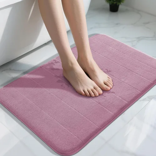 Miniatura 47 de Yimobra Tapete de baño de espuma viscoelástica, súper suave, absorbente, antideslizante, de secado rápido, lavable a máquina, tapete para bañera