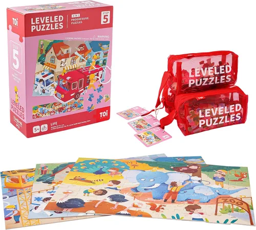 Miniatura 15 de TOI Rompecabezas Nivelados para Niños de 2 Años en Adelante, Rompecabezas para Niños Pequeños Rompecabezas de Aprendizaje Preescolar, Piezas Grandes