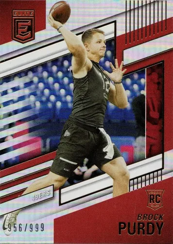 Panini Donruss Elite Silver Football #185 Brock Purdy Rookie Card 49ers 2022 - ¡Solo 999 hechos!