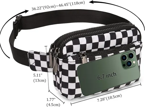 Miniatura 7 de Uromee Riñoneras para mujer, bolsa cruzada para cinturón, a la moda, mini bolsa de cintura para viajes, senderismo, correr, correa ajustable, 0227