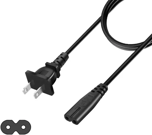 Cable de alimentación de TV de 10 pies de largo de repuesto para Samsung LG TCL Sony Hisense Apple (listado UL, no polarizado, 125 V - 18 AWG)