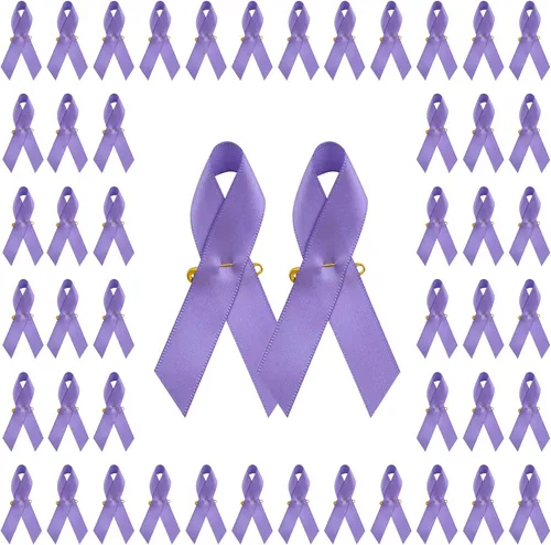 Alfileres de satén de concienciación de la cinta de la concienciación del cáncer con el pasador de seguridad Periwinkle