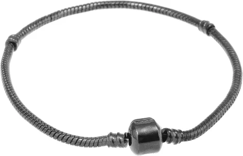Miniatura 3 de RUBYCA 5pcs 6.3" Gunmetal Negro Broche Cadena de serpiente Europea Charm Pulsera Fit Charm Beads DIY Regalo