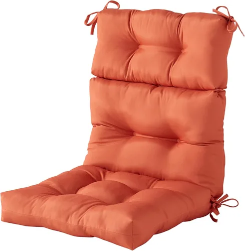 Miniatura 61 de Cojines para silla de respaldo alto para exteriores, diseño de asiento y respaldo con bisagras de una pieza, reversibles con 4 lazos, tela