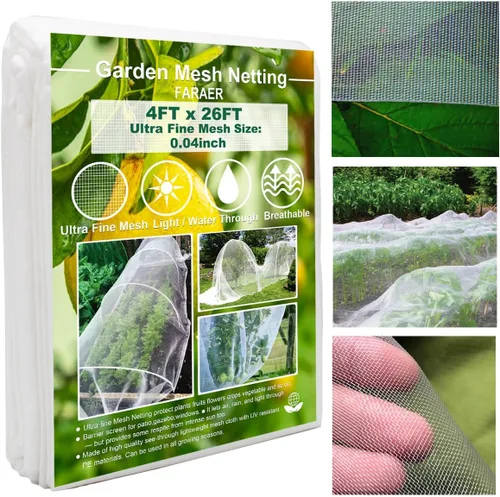 Miniatura 8 de Red de Malla Ultra Fina para Jardín, FARAER Cubiertas para Plantas 8'x24' Red de Jardín para Proteger Plantas Vegetales Frutas Flores Cultivos