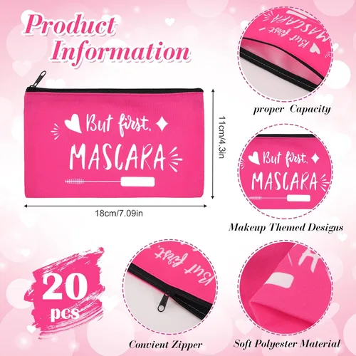 Miniatura 2 de Reginary 20 piezas de regalos inspiradores de Navidad al por mayor para mujeres, bolsa de cosméticos, bolsa de maquillaje con cremallera