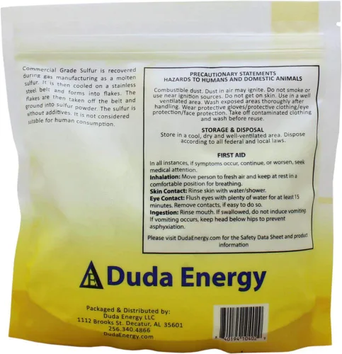 Miniatura 2 de Duda Energy Fertilizante en polvo de azufre amarillo de 1 libra, grado comercial, elemental