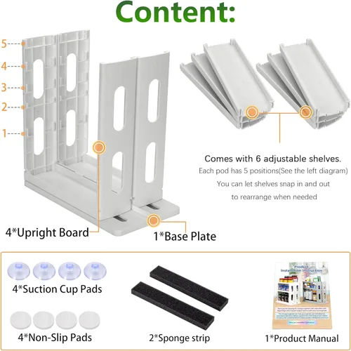 Miniatura 4 de Dutiplus Organizador de especias de 3 niveles, gabinete de almacenamiento giratorio y tirado para encimera de cocina, baño, 10.8 pulgadas de alto x