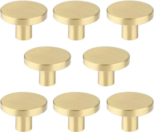 Miniatura 10 de RZDEAL Pomos para gabinete, pomos redondos de latón macizo para cajones y cajones, manijas decorativas simples para puertas de gabinete de cocina