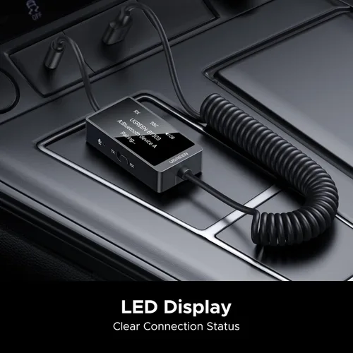 Miniatura 4 de UGREEN Receptor transmisor Bluetooth 5.4, dos pares de adaptador auxiliar de audio de 0.138 in con micrófono integrado para llamadas manos libres