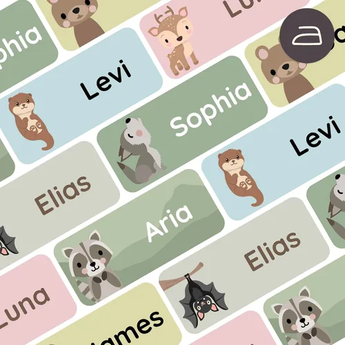 Miniatura 10 de Etiquetas de nombre termoadhesivas y etiquetas de nombre para ropa (120 unidades), etiquetas de tela personalizadas para niños, escuela, guardería